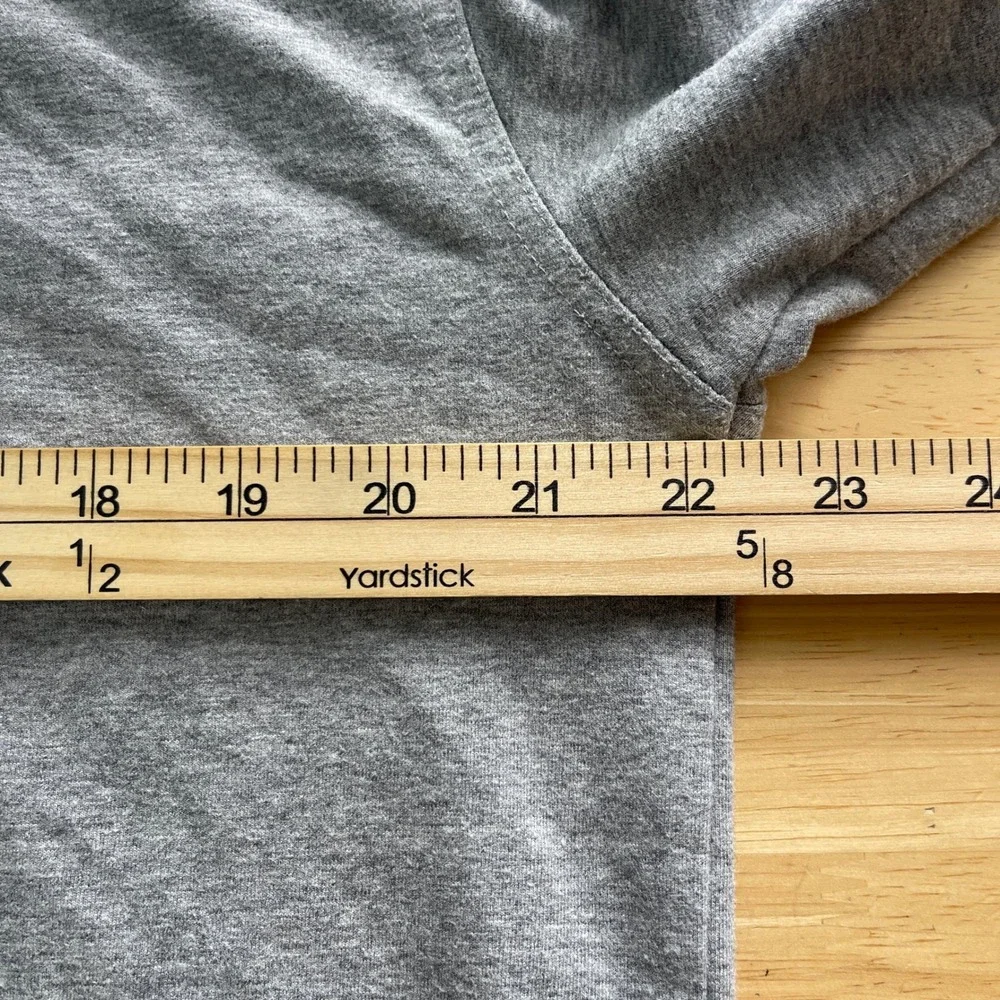 BYLT Basics Mens Large Drop Cut Lux Hooded Henley Long Sleeve Shirt Gray Hoodie